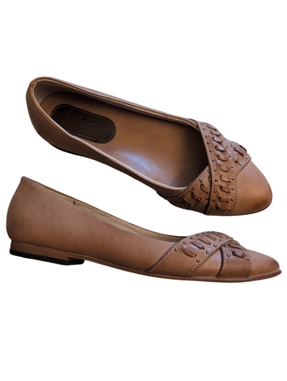 NEW Freebird By Steven Brynn Leather Flats Carmel Tan Brown Size 11